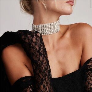 NWT 12th Tribe Sophie Silver Rhinestone Choker